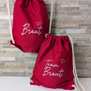 Turnbeutel Team Braut