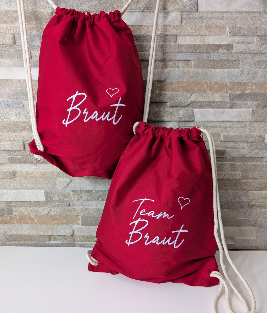 Turnbeutel Team Braut